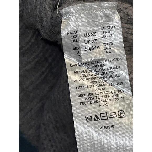 Anthropologie Sweater, XS Part Wool & Alpaca, Gray With Colorful Stripes - Picture 7 of 9